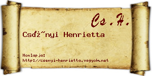 Csényi Henrietta névjegykártya