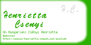 henrietta csenyi business card